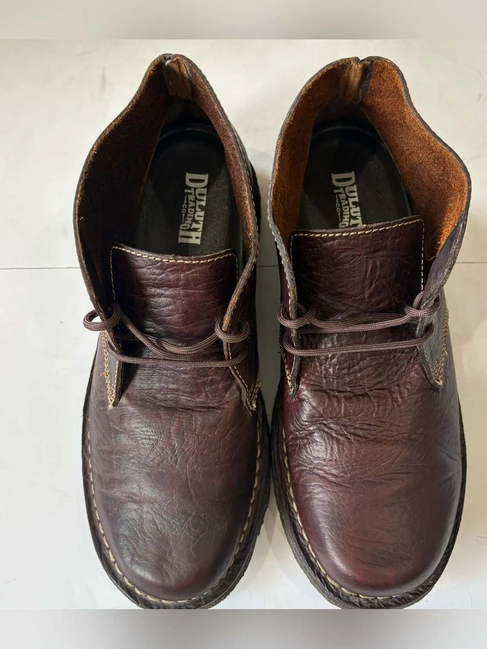 Duluth Trading Co Mens 9 M Brown Leather Chukka Boots Lace Up 39023